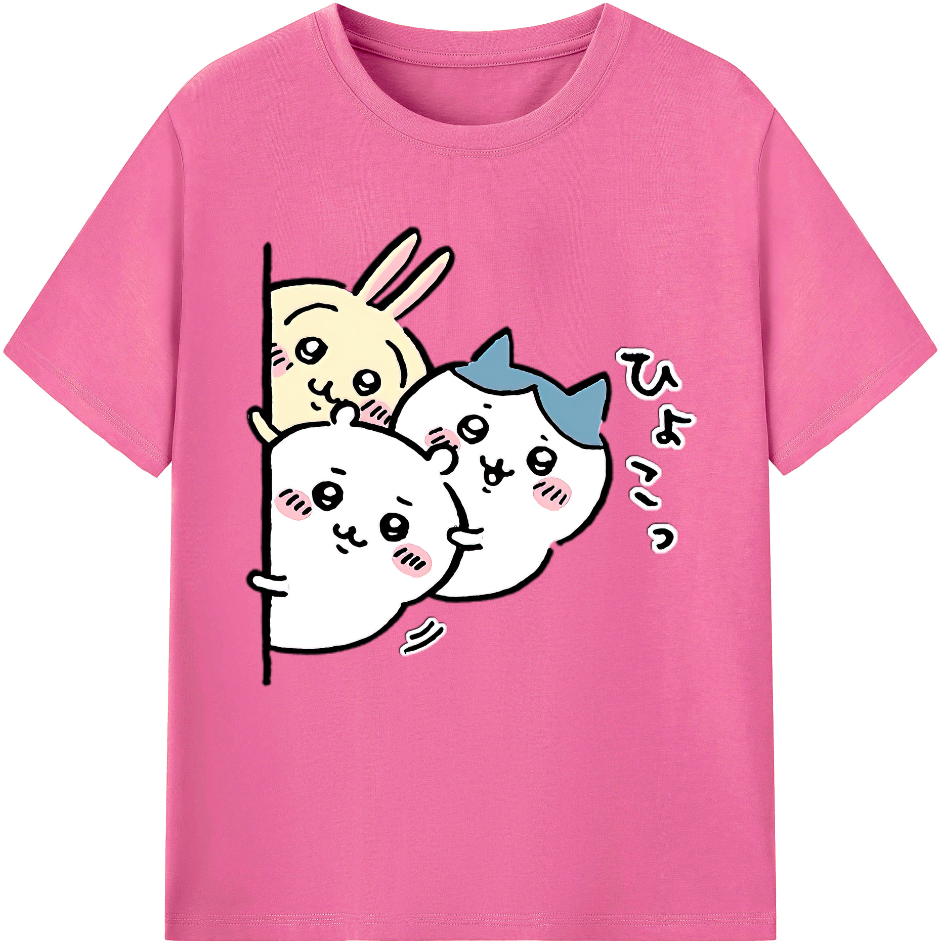 （画像用） ちいかわ うさぎ Chii-kawa usagi レディースカジュアルプリントTシャツ（綿100％）